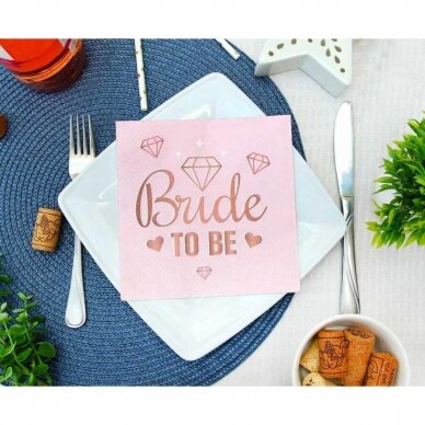 Paper napkins Bride To Be (pink), 33x33 cm/ 20 pcs.