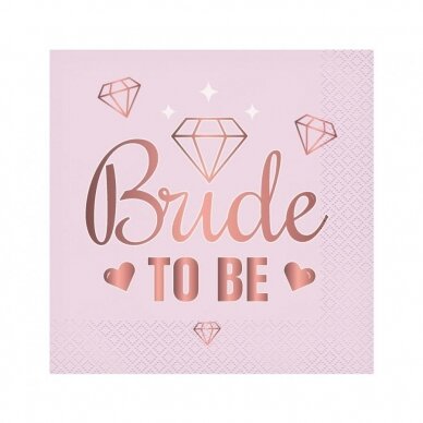 Paper napkins Bride To Be (pink), 33x33 cm/ 20 pcs. 1