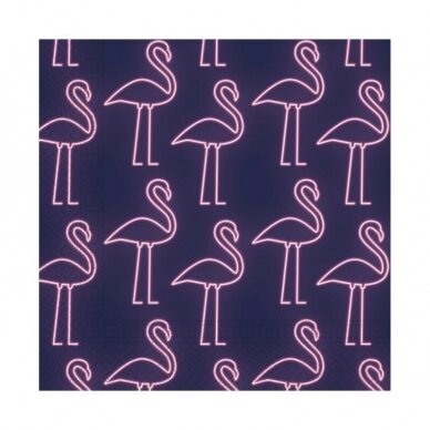 Servetėlės su flamingais "Neon Flamingo" (20vnt/33x33cm)