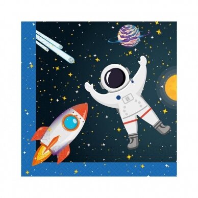 Paper napkins Rocket Space, size 33 x 33 cm, 20 pcs.