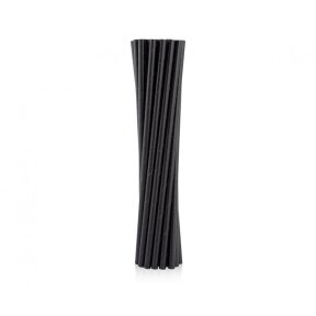 Paper Drinking Straws, black, 6x197 mm / 12 pcs.