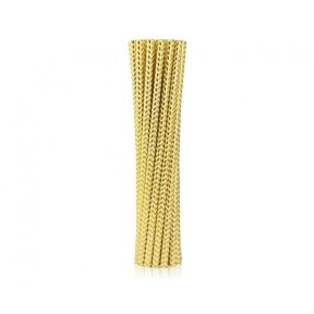 Drinking paper straws, gold chevron, 6x197 mm / 12 pcs