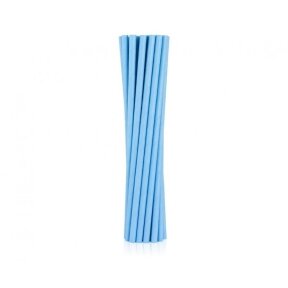 Drinking paper straws, light blue chevron, 6x197 mm / 12 pcs