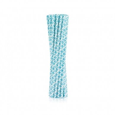 Drinking paper straws, blue lace, 6x197 mm / 12 pcs