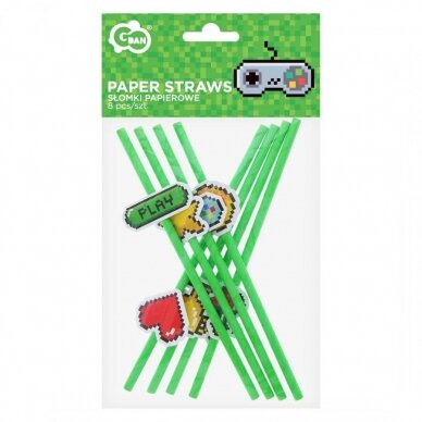 Paper straws Game On, 8 pcs 1