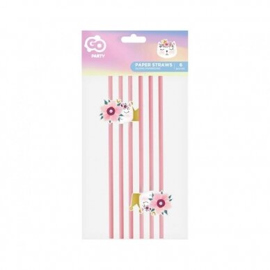 Paper straws Cat, 6 pcs 1