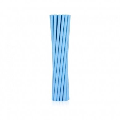 Drinking paper straws, light blue chevron, 6x197 mm / 12 pcs