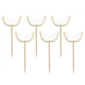 Picks Angel, gold outline, 6 pcs