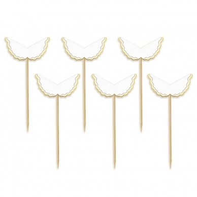 Picks Angel, gold outline, 6 pcs