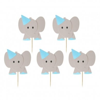 Cocktail picks B&G Elephants, blue, 10 pcs