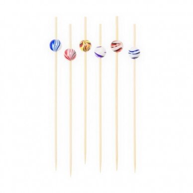 Cocktail picks "Ceramic Balls", assorted colours, 24 pcs