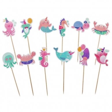 Underwater World decorative picks, 12 pcs 1