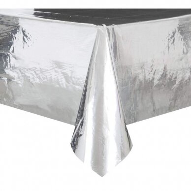 Silver foil table cover