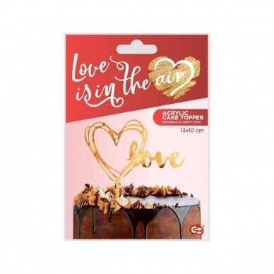 Acrylic cake topper Love, gold, 13x10 cm 2