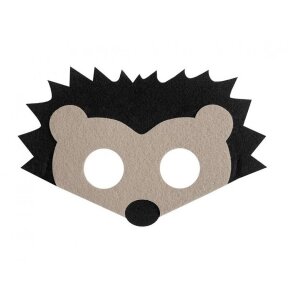 Felt mask - Hedgehog, size 17,5 x 11,5 cm