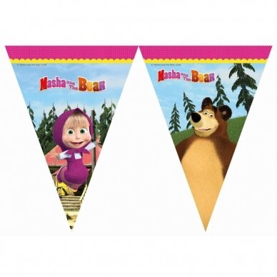 Flag banner "Masha and the Bear"