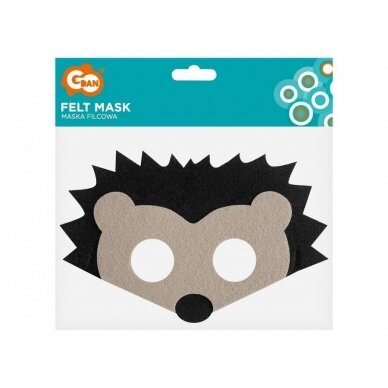 Felt mask - Hedgehog, size 17,5 x 11,5 cm 1