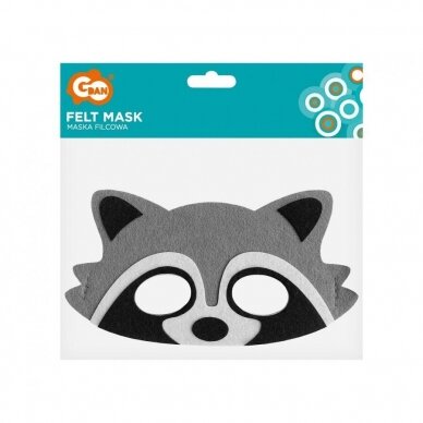 Felt mask - Raccoon, size 18 x 9,5 cm 1