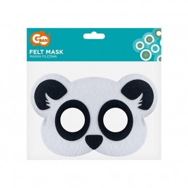 Felt mask - Panda, size 19 x 12 cm 1