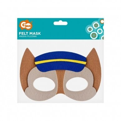 Felt mask Dog Brigade - Police Officer 1, size 18 x 12 cm 1