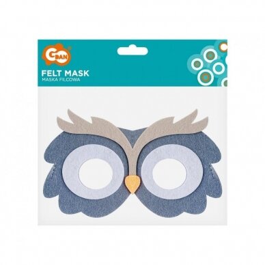 Felt mask - Owl, size 18 x 11 cm 1