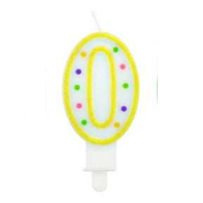 Candle number with dots 0, 7.5 cm