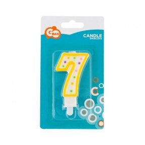 Candle number with dots 7, 7.5 cm