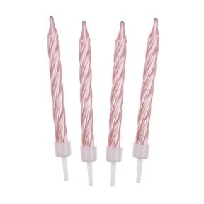 Birthday candles "Spiral shape", 12/12, pink