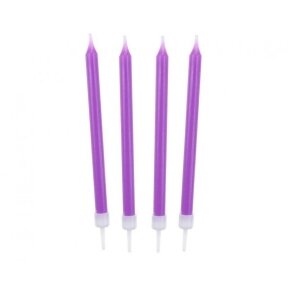 Birthday candles 10/10, lavender colour, 8.6 cm