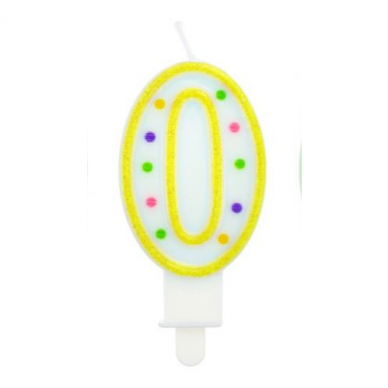 Candle number with dots 0, 7.5 cm