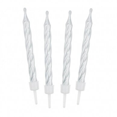 Birthday candles, spiral shape 12/12, white