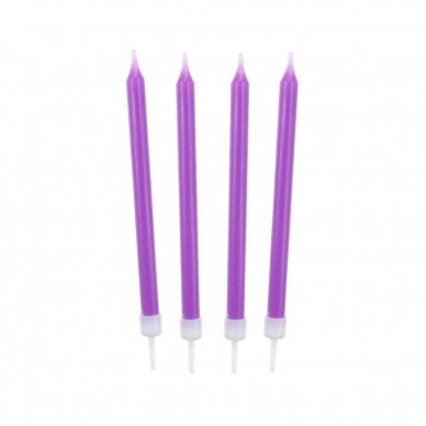 Birthday candles 10/10, lavender colour, 8.6 cm